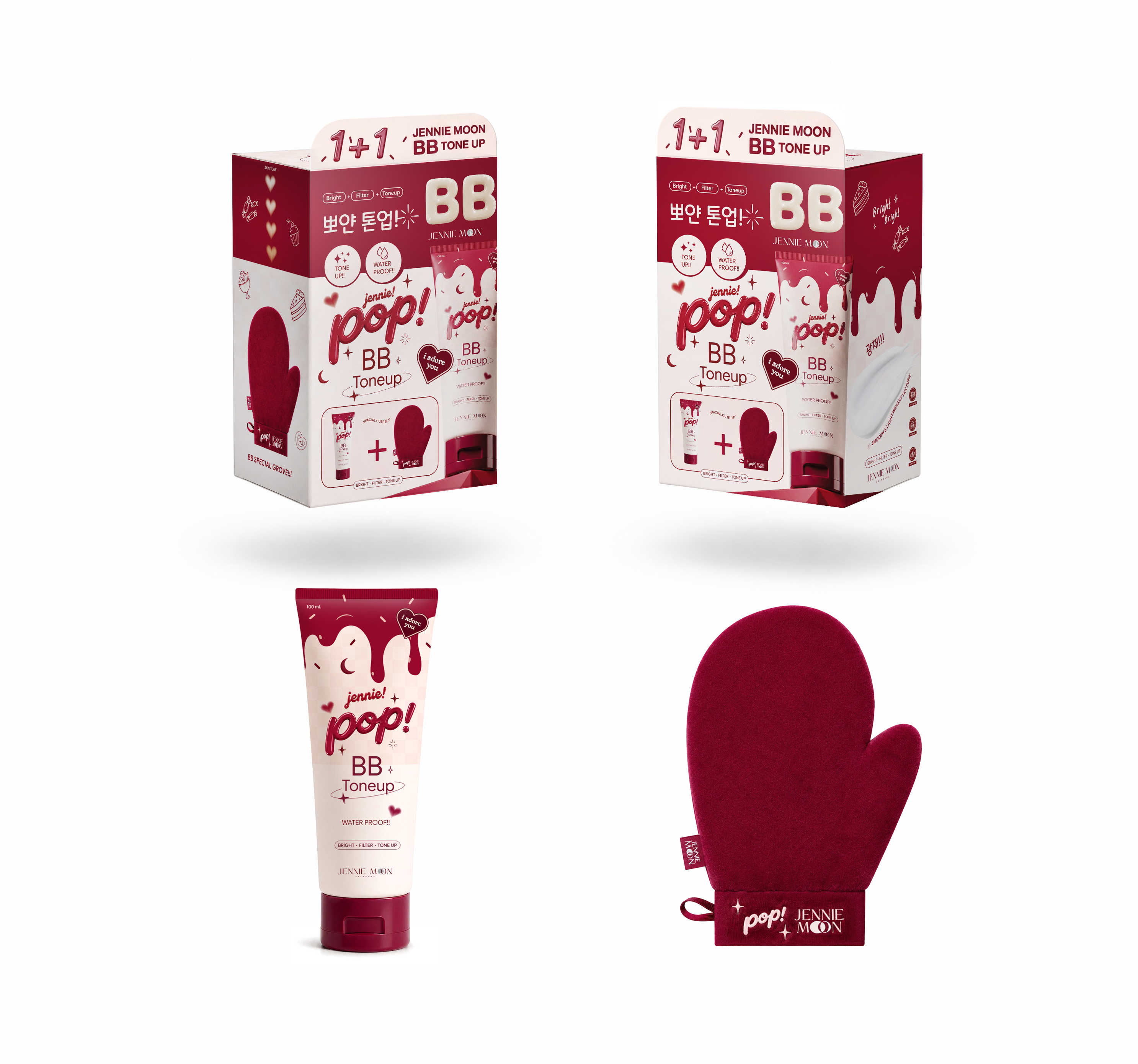 Jennie Moon Pop BB Tone Up product pack